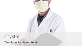  Presentation with lab coat - Presentation theme consisting of portrait-of-a-middle-aged background and a white colored foreground