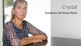  Presentation with green lawn - Presentation enhanced with portrait-of-a-middle-aged background and a white colored foreground