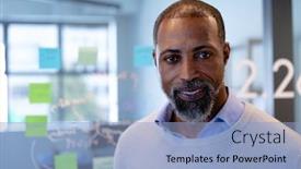  Presentation with social isolation - Amazing presentation theme having portrait-of-a-mixed-race backdrop and a light blue colored foreground