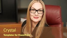  Presentation with modern elegant - Presentation theme enhanced with portrait-of-a-modern-successful background and a tawny brown colored foreground