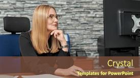  Presentation with modern elegant - Slides having portrait-of-a-modern-successful background and a tawny brown colored foreground