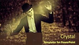  Presentation with mime - Slides enhanced with portrait-of-a-mysterious-gentleman background and a tawny brown colored foreground