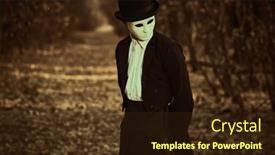  Presentation with mime - Slide deck consisting of portrait-of-a-mysterious-gentleman background and a wine colored foreground