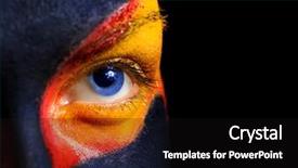  Presentation with artistic - Presentation theme having portrait of a mysterious woman background and a black colored foreground