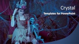  Presentation with old house - Presentation design with portrait-of-a-mysterious and a ocean colored foreground