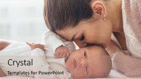  Presentation with mom baby - Amazing presentation having portrait of a newborn baby backdrop and a coral colored foreground