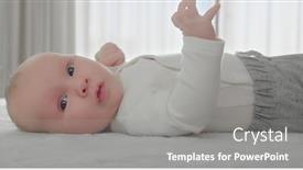  Presentation with newborn baby - Presentation design with portrait-of-a-newborn-baby background and a gray colored foreground