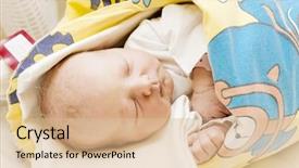  Presentation with maternal - Colorful PPT theme enhanced with portrait of a newborn baby girl in maternal hospital backdrop and a lemonade colored foreground