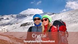  Presentation with mountain climbing - Theme enhanced with portrait-of-a-nice-couple background and a red colored foreground