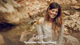  Presentation with maple leaf - Slides enhanced with portrait-of-a-nice-female background and a coral colored foreground