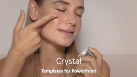  Presentation with healthy aging - Audience pleasing presentation theme consisting of portrait-of-a-nice-female backdrop and a coral colored foreground