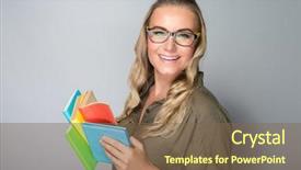  Presentation with knowledge - Slides consisting of gray background gain knowledge background and a violet colored foreground