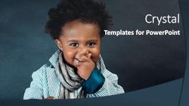  Presentation with african american baby - Slide set consisting of portrait-of-a-nice background and a dark gray colored foreground