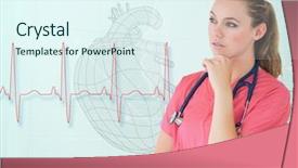  Presentation with nurse thinking - PPT theme consisting of nurse thinking with a heart background and a  colored foreground