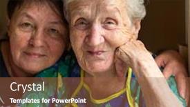  Presentation with daughter - PPT layouts featuring portrait-of-a-old-woman background and a tawny brown colored foreground