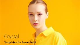  Presentation with beauty makeup - Theme having portrait-of-a-pretty-blonde background and a gold colored foreground