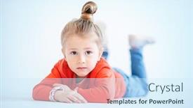  Presentation with kids fashion - Beautiful PPT theme featuring portrait-of-a-pretty-child backdrop and a sky blue colored foreground