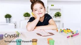  Presentation with creativity - PPT theme having portrait of a pretty cute background and a lemonade colored foreground