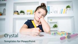  Presentation with kids beauty pageant - PPT layouts featuring portrait of a pretty cute background and a sky blue colored foreground