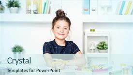  Presentation with colourful kids drawing - Theme consisting of portrait of a pretty cute background and a sky blue colored foreground