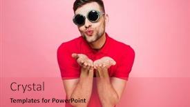  Presentation with kiss - Amazing slide deck having portrait-of-a-pretty-young backdrop and a coral colored foreground