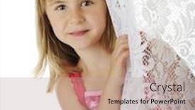  Presentation with behind curtain - Slides featuring portrait-of-a-pretty-young background and a coral colored foreground