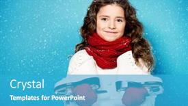  Presentation with winter skates - Audience pleasing slide deck consisting of portrait of a pretty young girl with skates winter fashion for kids beauty active and healthy lifestyle backdrop and a teal colored foreground