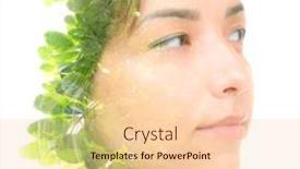  Presentation with beautiful green - Slide deck having portrait-of-a-profile background and a lemonade colored foreground