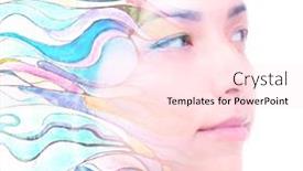  Presentation with abstract art - PPT theme with portrait-of-a-profile background and a pink colored foreground