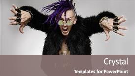  Presentation with punk - Cool new slides with portrait of a punk rock backdrop and a gray colored foreground