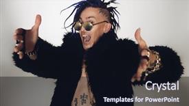  Presentation with punk - Cool new presentation theme with portrait of a punk rock backdrop and a wine colored foreground