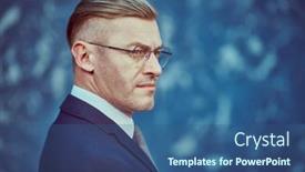  Presentation with space suit - Slide set featuring portrait-of-a-respectable-mature background and a ocean colored foreground