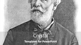  Presentation with russia - Amazing theme having portrait-of-a-russian-writer backdrop and a gray colored foreground