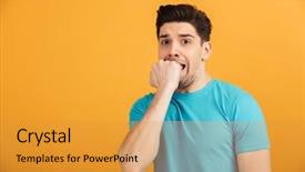  Presentation with yellow - PPT layouts having portrait of a scared young background and a gold colored foreground