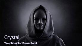  Presentation with scary - Slides consisting of portrait-of-a-scary-figure background and a wine colored foreground