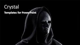  Presentation with scary - PPT layouts with portrait-of-a-scary-figure background and a black colored foreground