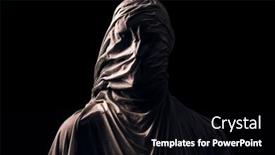  Presentation with ghost - Beautiful slide set featuring portrait-of-a-scary-ghost backdrop and a black colored foreground