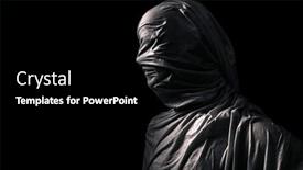  Presentation with ghost - PPT layouts having portrait-of-a-scary-ghost background and a black colored foreground