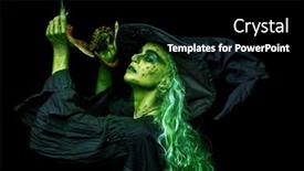  Presentation with scary halloween - Colorful presentation enhanced with portrait-of-a-scary-halloween backdrop and a black colored foreground