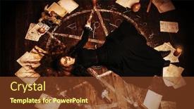  Presentation with force - Beautiful theme featuring portrait-of-a-scary-witch backdrop and a tawny brown colored foreground