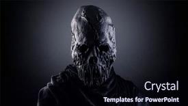  Presentation with scary - Slides featuring portrait-of-a-scary-zombie background and a wine colored foreground