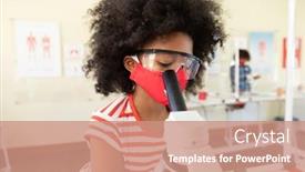  Presentation with school health - Beautiful presentation theme featuring portrait-of-a-schoolgirl-wearing backdrop and a coral colored foreground