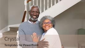  Presentation with senior couple - Cool new presentation theme with portrait-of-a-senior-african backdrop and a coral colored foreground