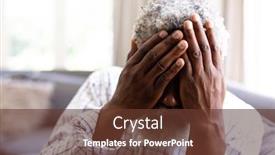  Presentation with social isolation - PPT layouts with portrait-of-a-senior-african background and a tawny brown colored foreground