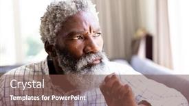  Presentation with social isolation - Cool new theme with portrait-of-a-senior-african backdrop and a tawny brown colored foreground