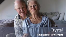  Presentation with senior living - Theme having portrait-of-a-senior-couple background and a ocean colored foreground