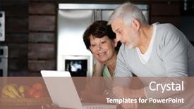  Presentation with senior couple - Amazing slide deck having wi fi - portrait of a senior couple backdrop and a coral colored foreground