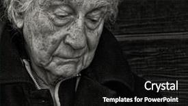  Presentation with children sibling sadness - Presentation theme enhanced with portrait of a senior man background and a black colored foreground