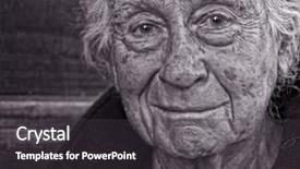  Presentation with outdoors - Theme featuring portrait of a senior man background and a  colored foreground