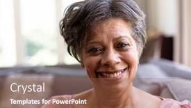  Presentation with social isolation - Amazing PPT layouts having portrait-of-a-senior-mixed backdrop and a violet colored foreground